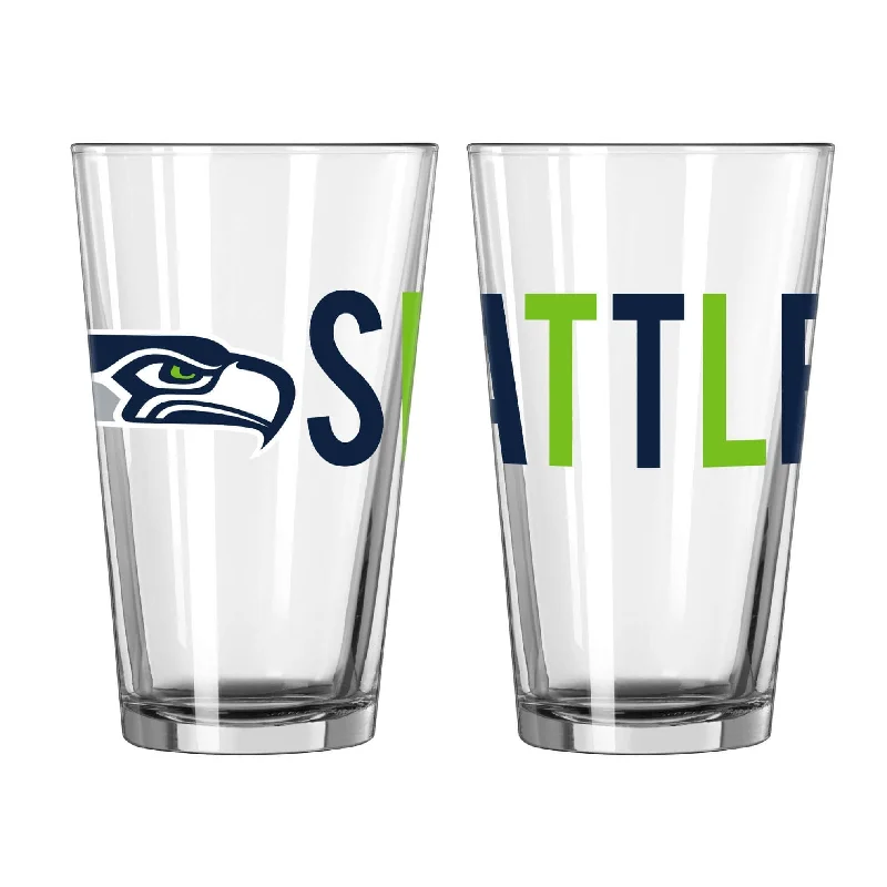 Customizable Coffee Mugs For Teams-Seattle Seahawks 16oz Overtime Pint Glass