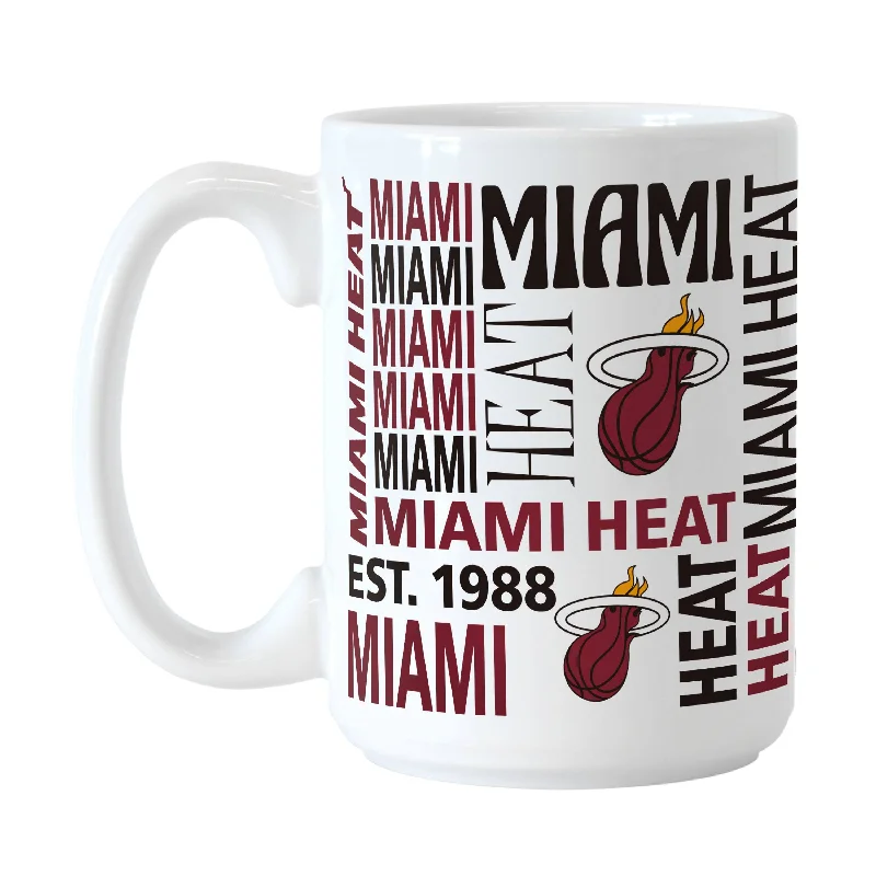 Personalized Team Mugs With Player Names-Miami Heat 15oz Spirit Sublimated Mug