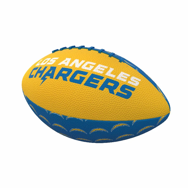 Professional Level Rugby Balls-LA Chargers Repeating Mini-Size Rubber Football