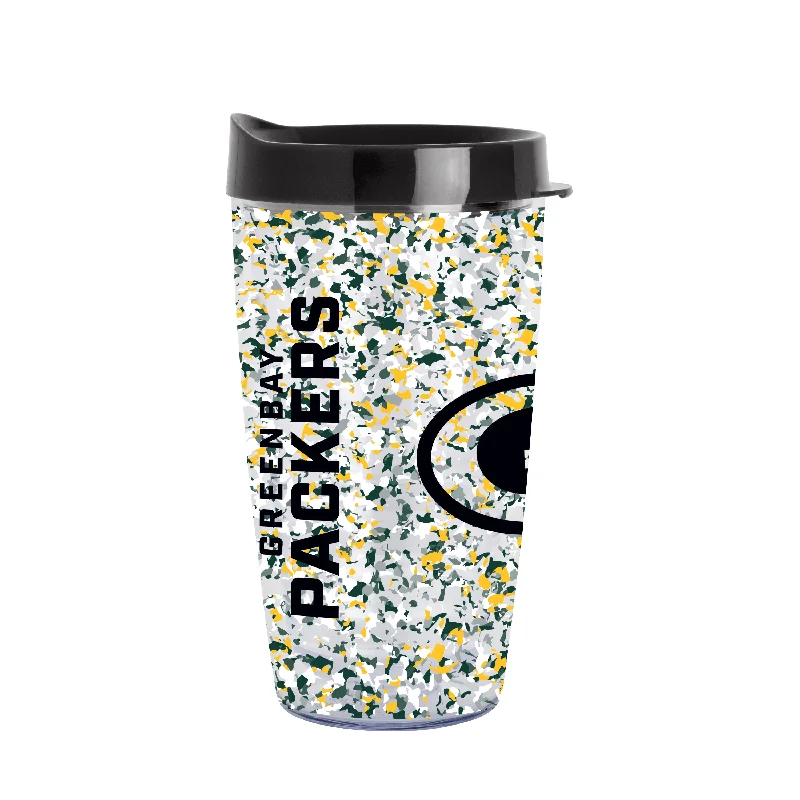 Fun Custom Team Mugs-Green Bay Packers 16oz Terrazzo Dbl Wall Clear Tumbler