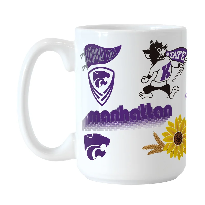 Custom Team Mugs For Family Events-Kansas State 15oz Native Sublimated Mug