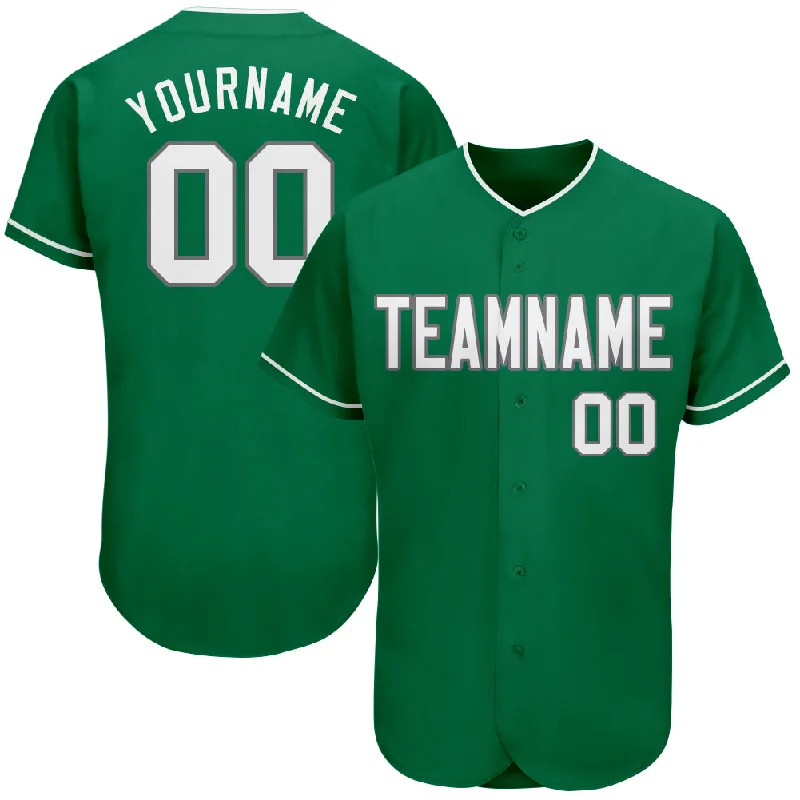 Personalized Baseball Jerseys For Friends-Custom Kelly Green White-Gray Authentic St. Patrick's Day Baseball Jersey