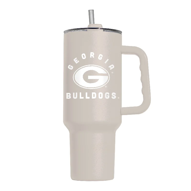 Custom Team Mugs For Weddings-Georgia 40oz Archway Sand Powder Coat Tumbler