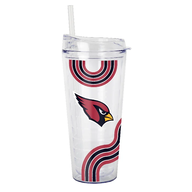 Team Mugs With Team Colors-Arizona Cardinals 22oz Waves Dbl Wall Clear Tumbler