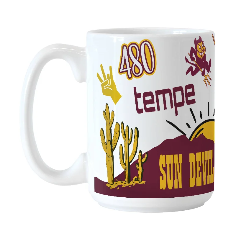 Sports Team Mugs For Clubs-Arizona State 15oz Native Sublimated Mug