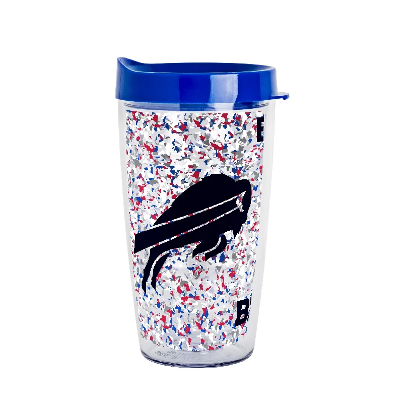 Personalized Mugs With Team Logos-Buffalo Bills 16oz Terrazzo Dbl Wall Clear Tumbler