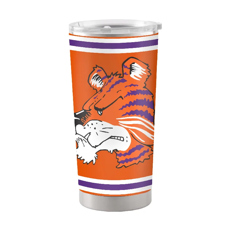 Team Mugs With Text And Logo-Clemson 20oz Goody Stainless Steel Tumbler