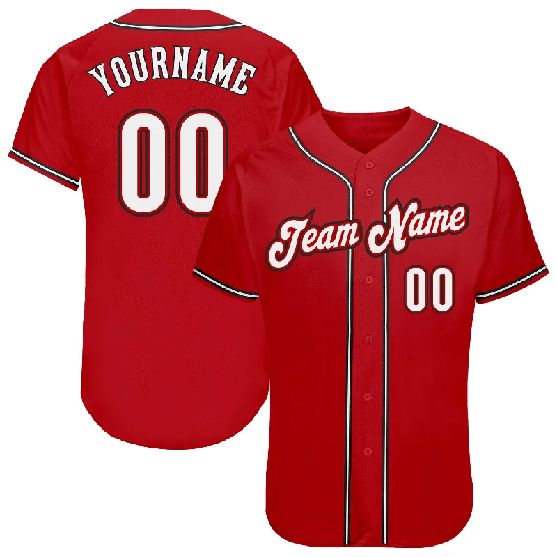 Personalized Baseball Jerseys For Special Occasions-Custom Red White-Black Authentic Baseball Jersey