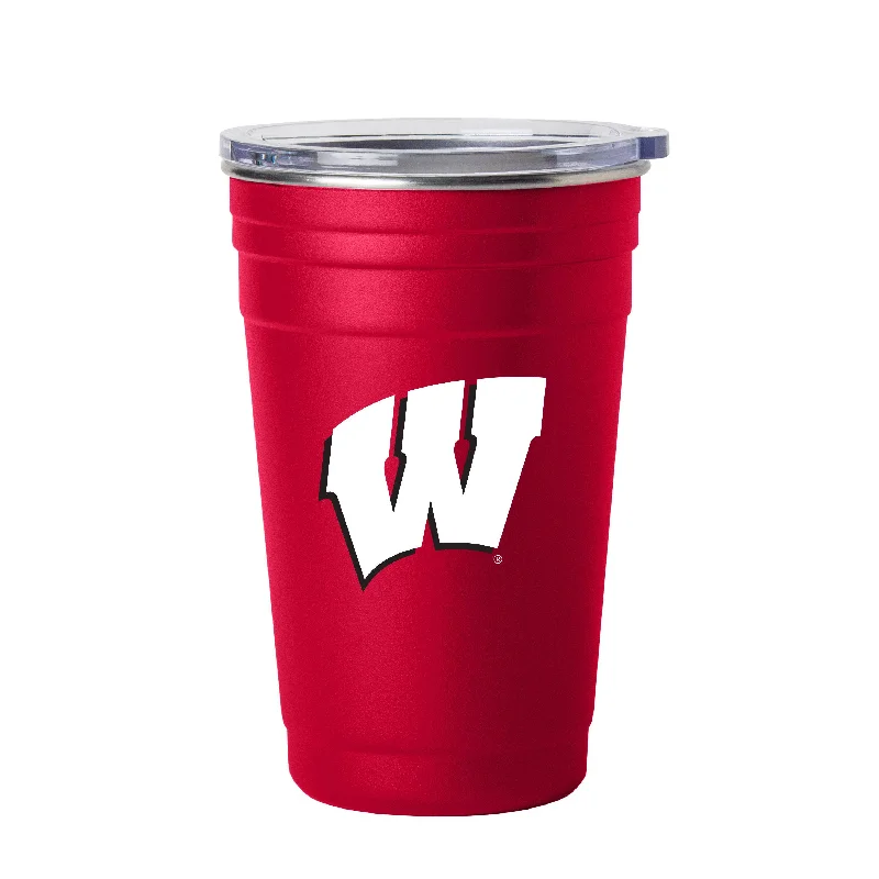 Team Mugs With Slogans-Wisconsin 22oz Flipside Stainless Cup