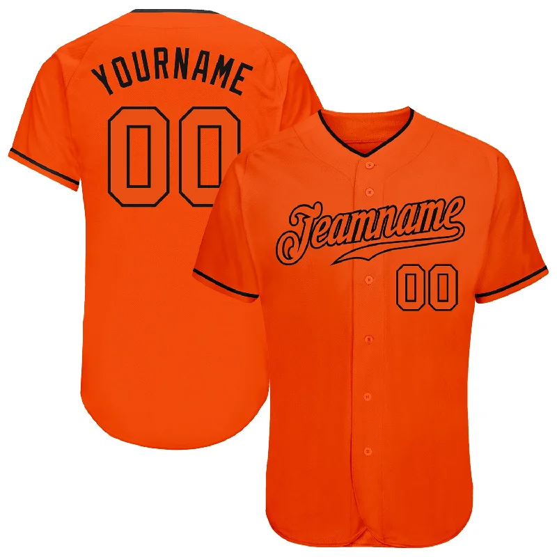 Personalized Baseball Jerseys For Alumni Games-Custom Orange Orange-Black Authentic Baseball Jersey