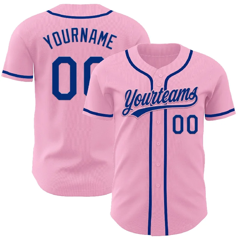 Personalized Baseball Jerseys For All Ages-Custom Light Pink Royal Authentic Baseball Jersey