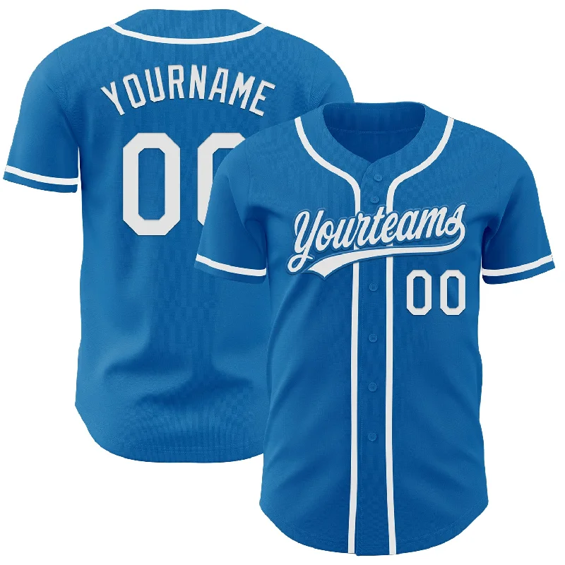 Custom Baseball Jerseys For Supporters-Custom Blue White Authentic Baseball Jersey