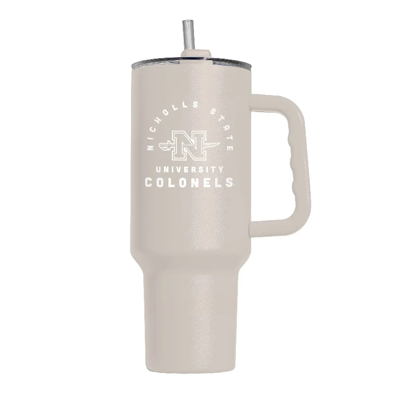 Durable Team Mugs-Nicholls State 40oz Archway Powder Coat Tumbler