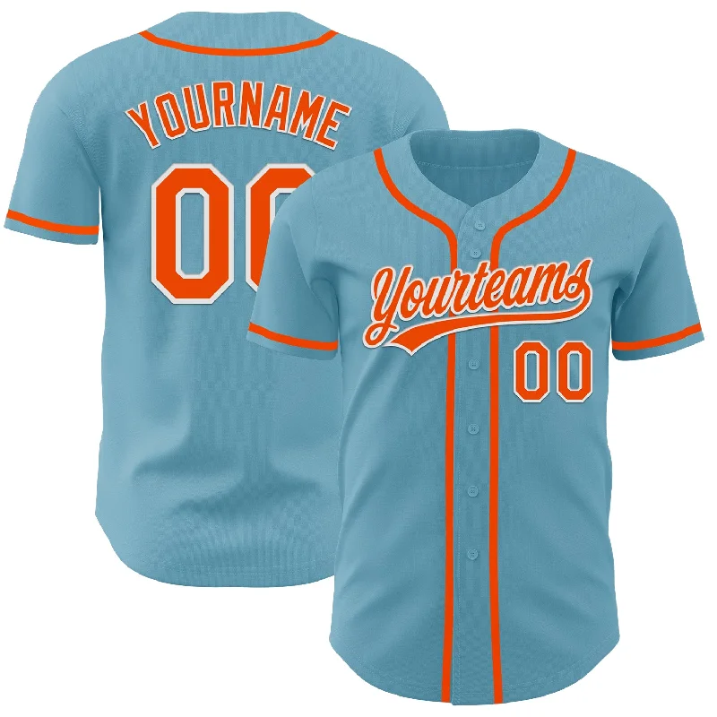 Professional Style Baseball Jerseys-Custom Shadow Blue Orange-White Authentic Baseball Jersey