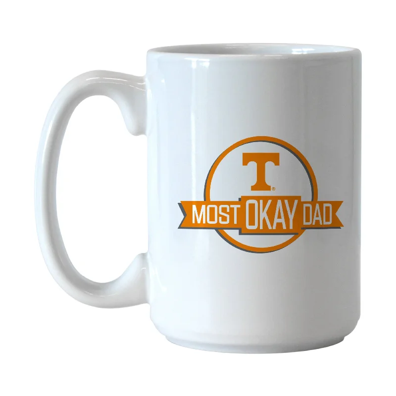 Unique Team Mugs For Events-Tennessee 15oz Most Okay Dad Sublimated Mug