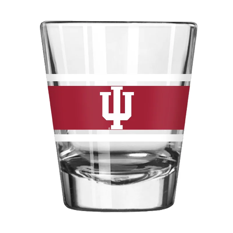 Team Logo Mugs-Indiana 2oz Stripe Shot Glass