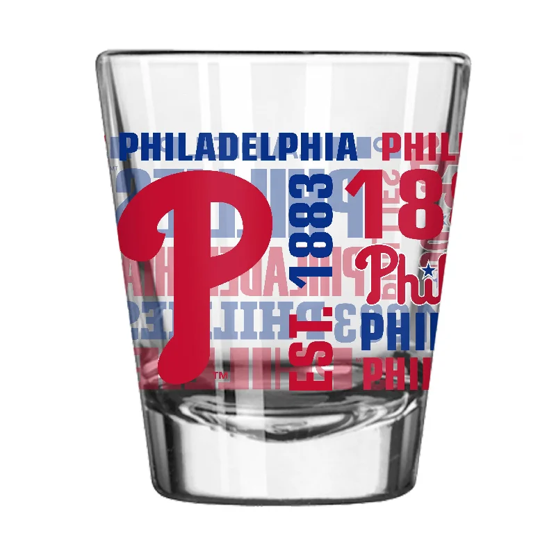 Team Mugs With Group Logos-Philadelphia Phillies 2oz Spirit Shot Glass