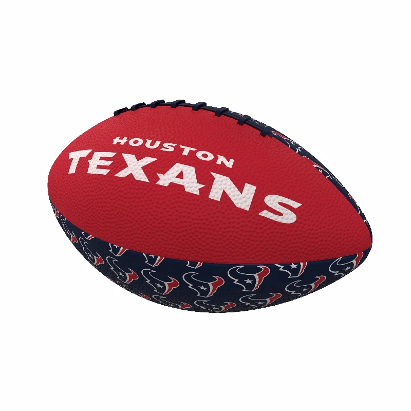 Premium Rugby Balls For Training-Houston Texans Repeating Mini-Size Rubber Football