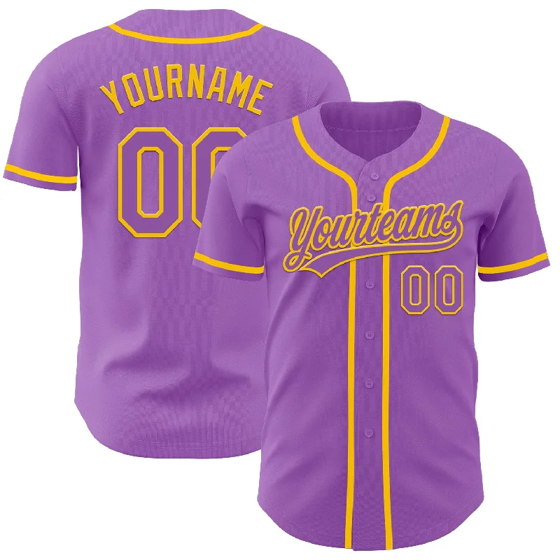 Baseball Jerseys With Team Name & Logo-Custom Medium Purple Yellow Authentic Baseball Jersey