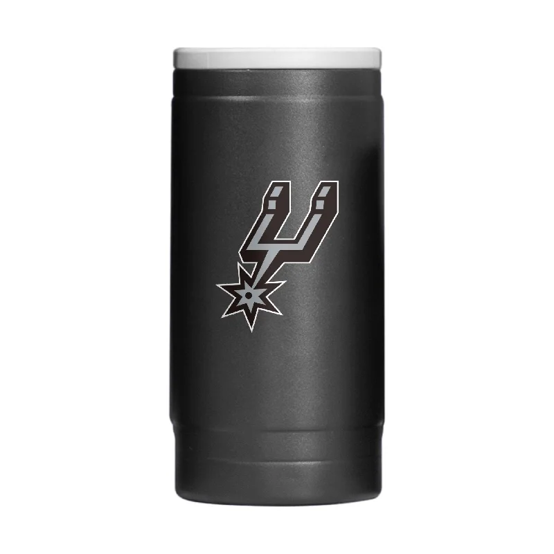 Personalized Mugs With Team Logos-San Antonio Spurs Flipside Powder Coat Slim Can Coolie