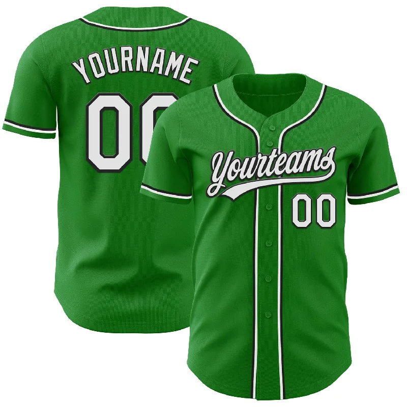 Baseball Jerseys For Group Orders-Custom Grass Green White-Black Authentic Baseball Jersey