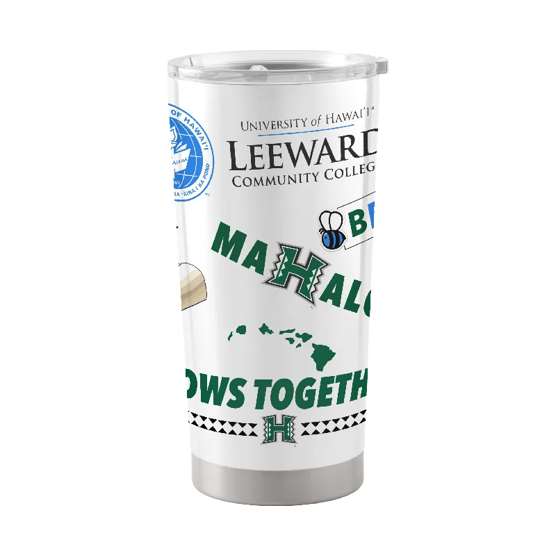 Eco-Friendly Team Mugs For Sports Teams-Hawaii - Leeward 20oz Native Stainless Tumbler