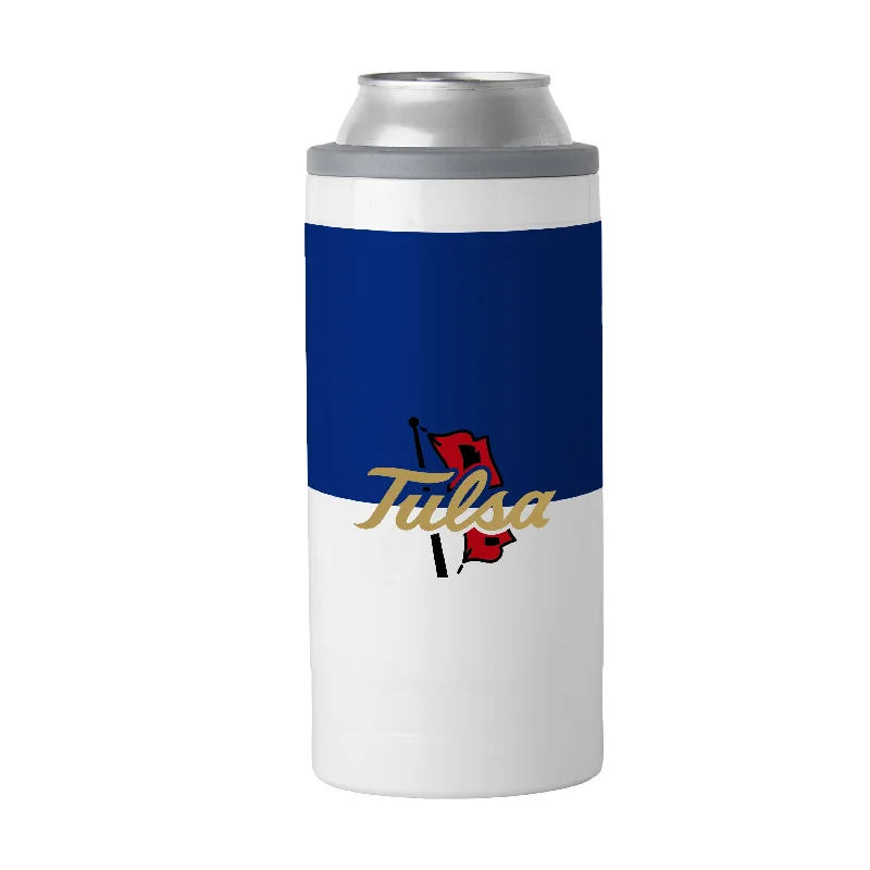 Custom Team Mugs For Fundraisers-Tulsa 12oz Colorblock Slim Can Coolie