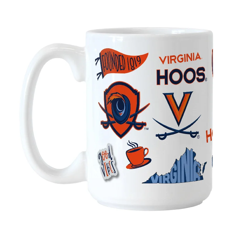 Custom Team Mugs With Fun Quotes-Virginia 15oz Native Sublimated Mug