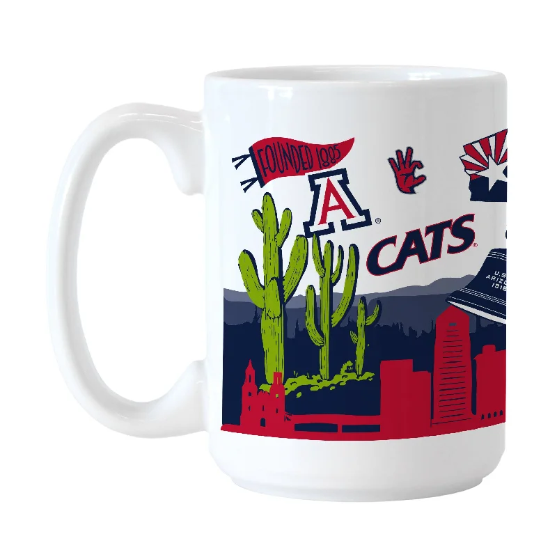 Personalized Mugs With Team Colors-Arizona 15oz Native Sublimated Mug