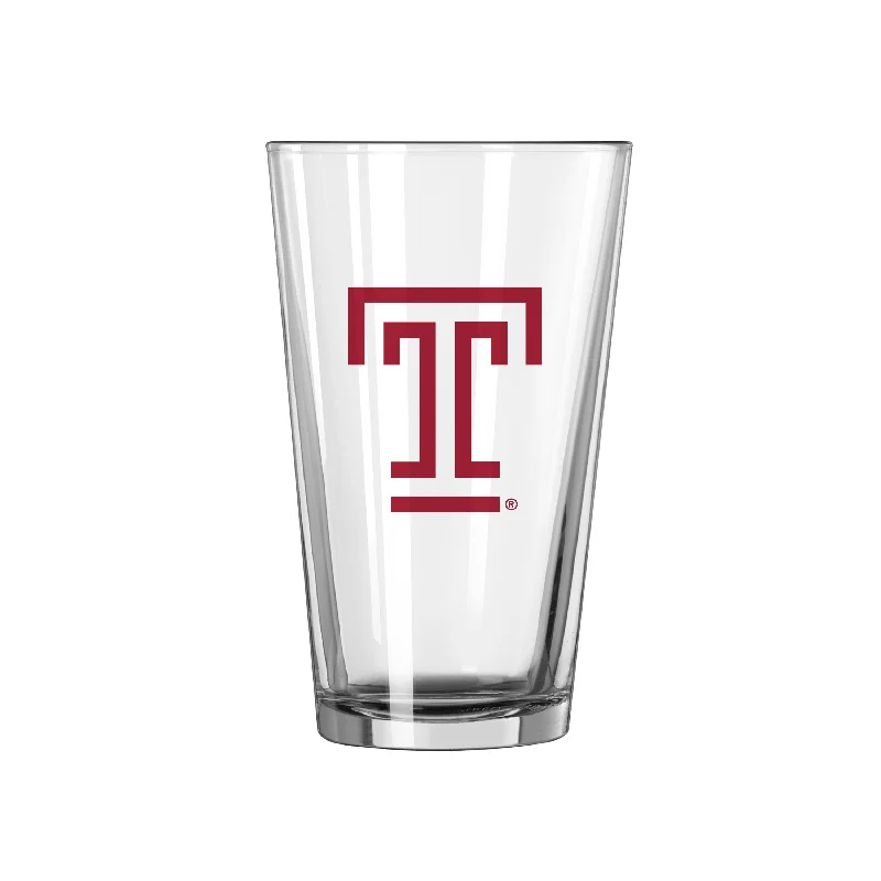 Custom Team Mugs For Weddings-Temple 16oz Gameday Pint Glass