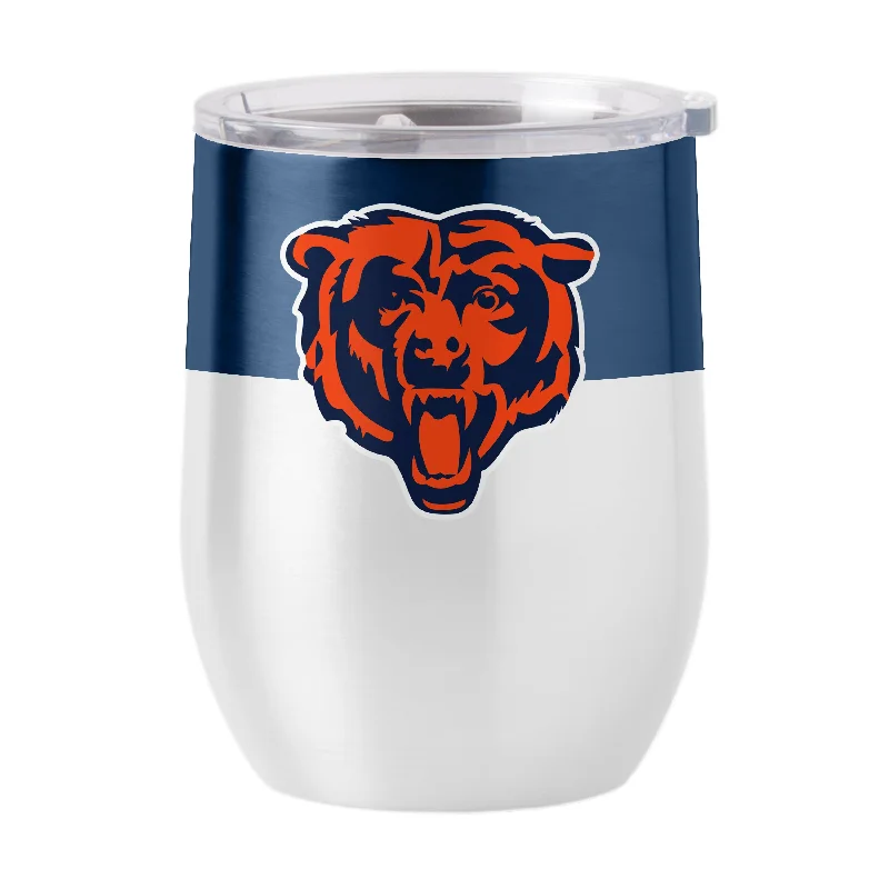 Custom Team Mugs For Large Groups-Chicago Bears 16oz Colorblock Stainless Curved Beverage