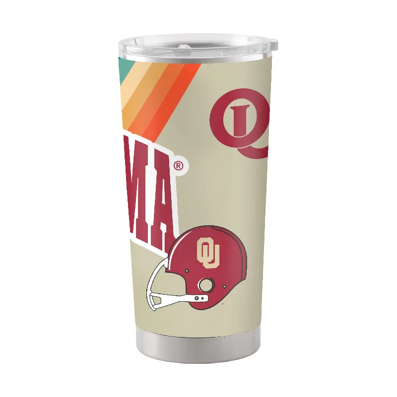 Best Personalized Team Mugs For Gift Shops-Oklahoma 20oz Wave Stainless Steel Tumbler