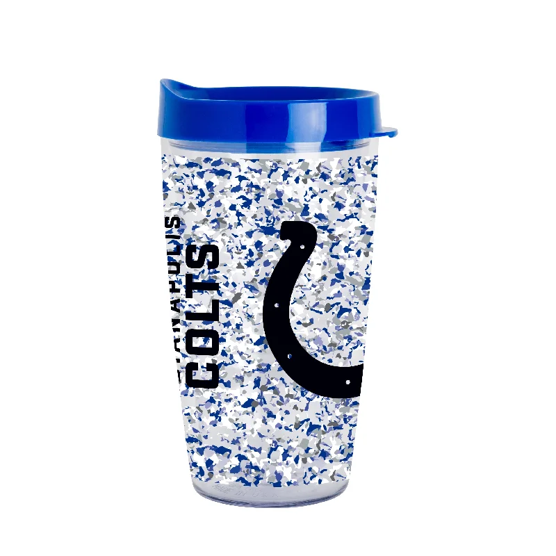 High-Quality Ceramic Team Mugs-Indianapolis Colts 16oz Terrazzo Dbl Wall Clear Tumbler