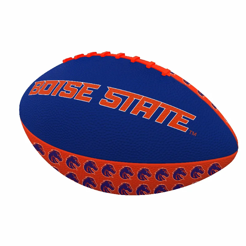 Rugby Balls For Grip Control-Boise State Repeating Mini-Size Rubber Football