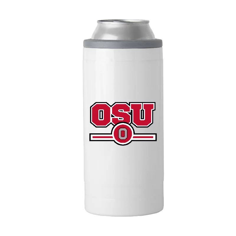 Printed Team Mugs-Ohio State Letterman 12 oz Slim Can Coolie