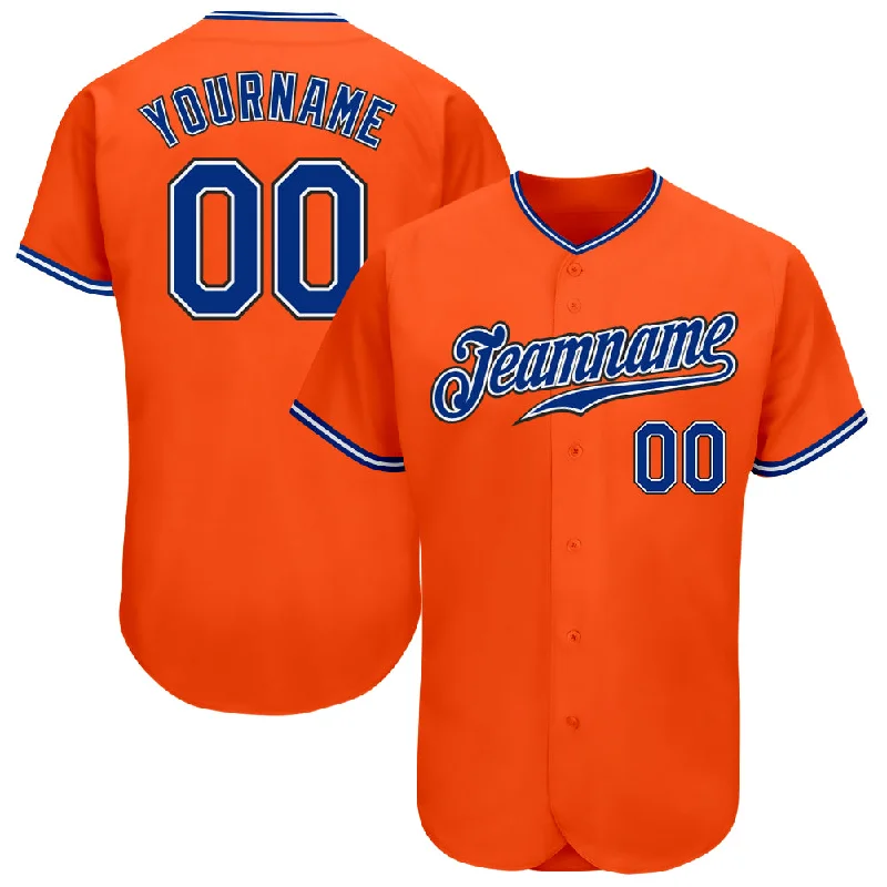 Team Baseball Jerseys For Outdoor Games-Custom Orange Royal-Black Authentic Baseball Jersey