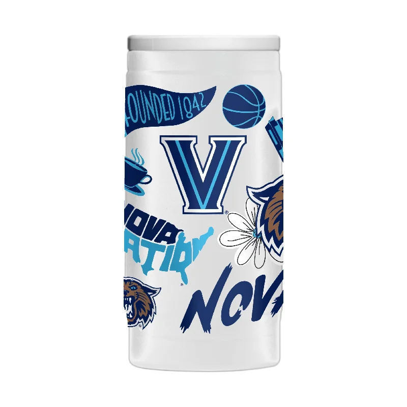 Team Mugs For Soccer Teams-Villanova 12oz Native Powder Coat Slim Can Coolie