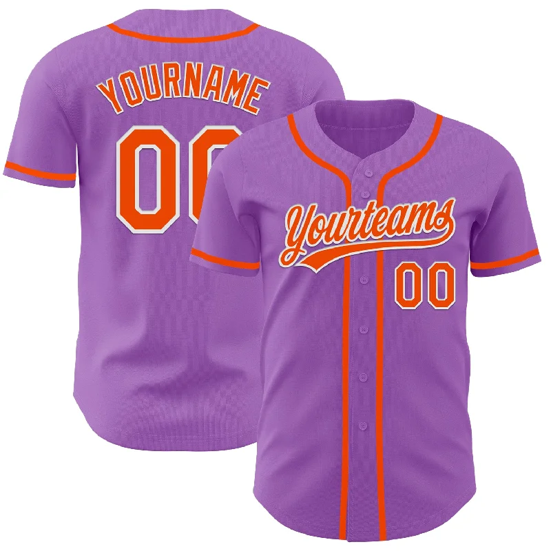 Team Baseball Jerseys For School Events-Custom Medium Purple Orange-White Authentic Baseball Jersey