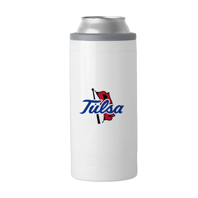 Unique Custom Team Mugs-Tulsa 12oz Gameday Slim Can Coolie