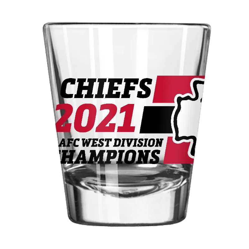 Personalized Mugs For Team Fundraisers-Kansas City Chiefs 2oz 6X AFC West Champs Shot Glass