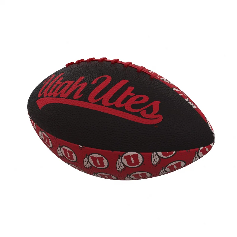 Outdoor Rugby Balls With Great Traction-Utah Repeating Mini-Size Rubber Football