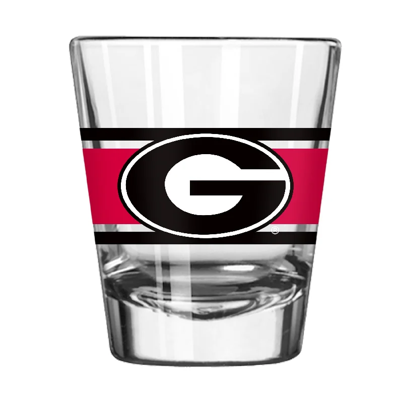 Unique Personalized Team Mugs-Georgia 2oz Stripe Shot Glass