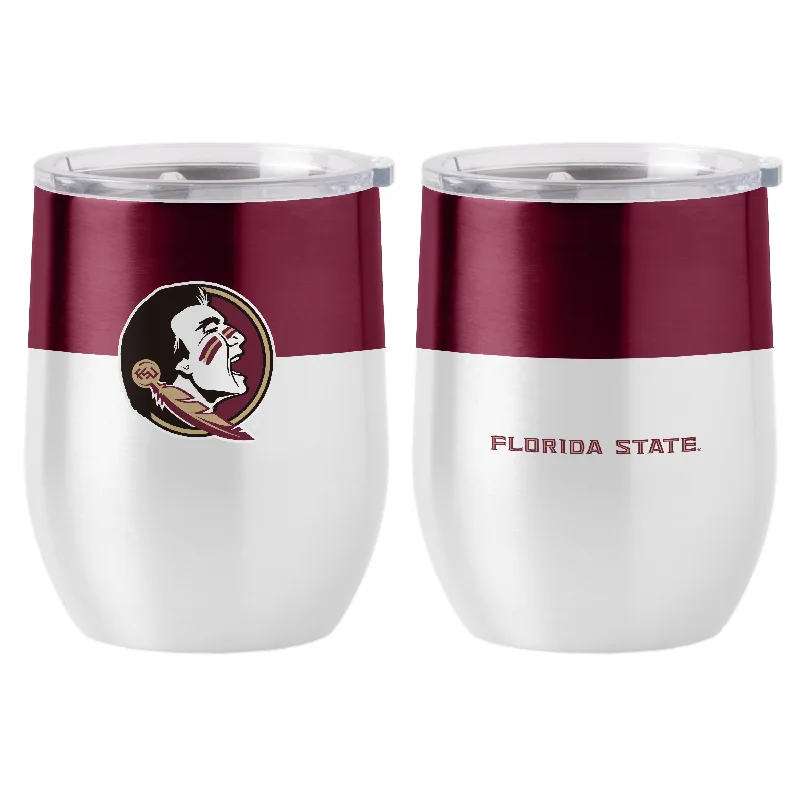 Custom Team Mugs For Special Occasions-FL State Colorblock 16oz Stainless Curved Beverage