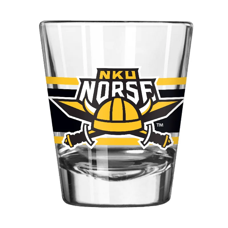 Team Mugs For High School Sports-Northern Kentucky 2oz Stripe Shot Glass