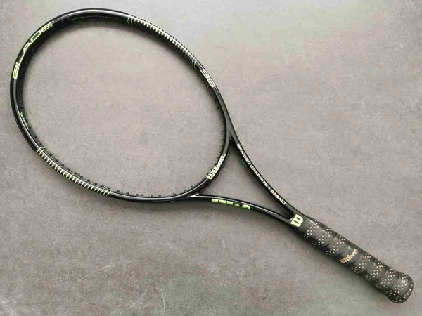 Tennis Rackets With Wider Frame-Wilson H19 Blade 98 Black/Green (18X20)